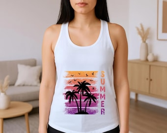 Palm Tree tank top, Tropical Island tank top, Summer Holiday Tee, Summer Vacation Gift, Summer Beach Tank top, nature palm tree tank top