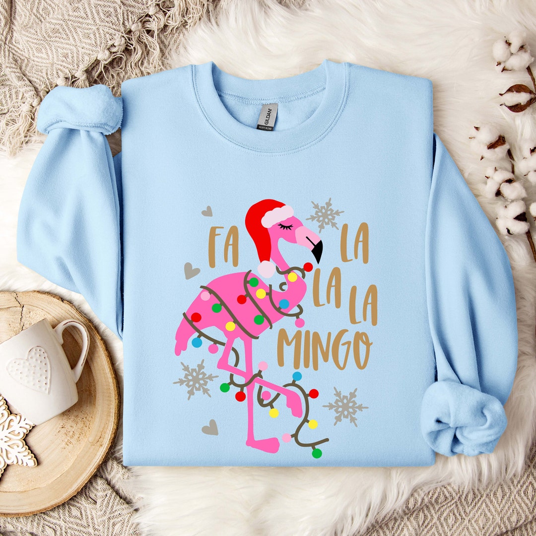 FA LA LA Flamingo Christmas Shirt Funny Pink Flamingo Christmas