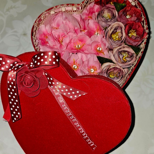 decorative heart-shaped box