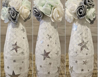 floral bottle candlesticks.