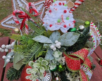 Gingerbread centerpiece,  Christmas centerpiece,Christmas table decor, entryway decor,housewarming gift, kitchen decor, wedding centerpiece.