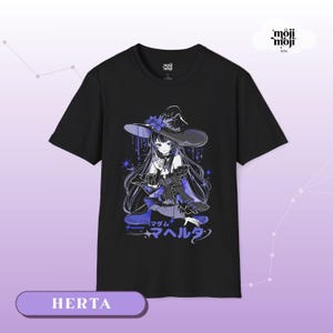 Herta Honkai Star Rail Shirt, Anime Gamer Tee, Cute Otaku Gift T-Shirt, Unisex Cosplay Top, Waifu Graphic Tee, Fan Merch Gift Idea, HSR