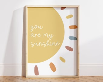 You Are My Sunshine Nursery Wall Art, Sunshine Print, Gender Neutral Nursery Decor, Kids Room Decor, Printable Decor, Digital Download