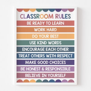Colorful Classroom Rules Poster, Class Rules Sign, Montessori Classroom, School Behavior, Teacher Supplies, School Rules, In This Classroom