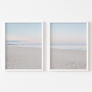 Muted Beach Set Of 2 Prints, Coastal Wall Art, Beach House Decor, Printable Wall Art, Ocean Print, Beach Landscape, Coastal Set Of 2