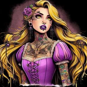 Tattooed Princess, Sexy Princess, Princess PNG, Princess DTF, Sexy Princess PNG, Tattooed Princess png, Sexy Tattoos, Sexy Princess dtf,