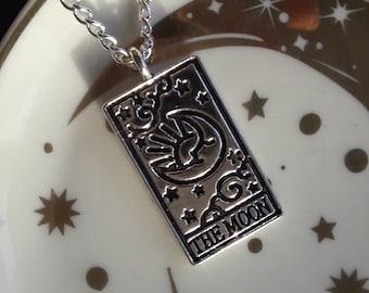 De maan tarotkaartketting - Tarotketting, tarotkaartsieraden, waarzeggerij, grote arcana, spirituele ketting, heksenketting