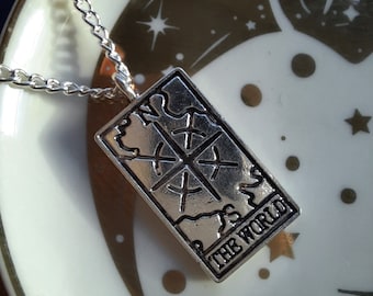 Collier de cartes de tarot du monde - collier de tarot, bijoux de carte de tarot, dire la bonne aventure, arcanes majeurs, collier spirituel, collier de sorcière