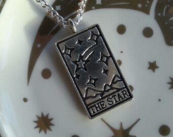 De ster tarotkaartketting - Tarotketting, tarotkaartsieraden, waarzeggerij, grote arcana, spirituele ketting, heksenketting