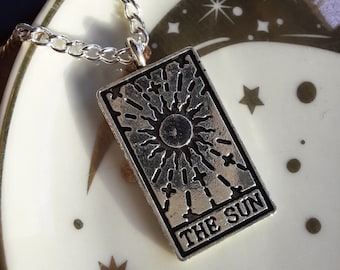 The Sun tarotkaartketting - Tarotketting, tarotkaartsieraden, waarzeggerij, grote arcana, spirituele ketting, heksenketting