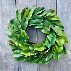 Magnolia Leaf Wreath: Farmhouse Greenery Front Door Decor