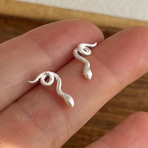 Small Snake Silver 925 Earrings For Women •  Snake Stud Silver Earrings • Handmade Minimalist Earrings • Birthday Gifts • Snake Jewelry