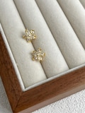 Dainty Crystal Flower Stud Earrings,Gold Sterling Silver Floral Earrings,Delicate Petal Earrings Women,Jewelry Gift for her,Birthday Gift product logo
