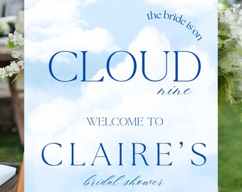 On Cloud Nine Bridal Shower Sign – A Dreamy Welcome for Your Special Day