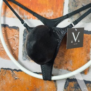 Aion Mystique Black MV-B4L01 Micro Bulge Mens Y Thong - Handmade Men Underwear Swimwear