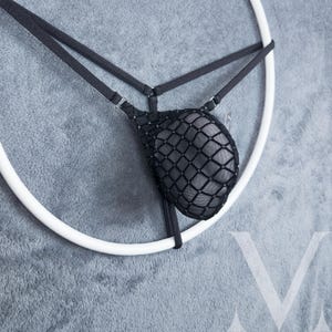 Timon Mesh Black Stockings MV-DS7S5 Micro Mini Bulge Mens Tanga String - Handmade Men Underwear Swimwear