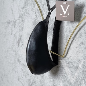 Poseidon Metallic Black MV-0P4JJ Teardrop Mens Thong - Handmade Men Underwear Swimwear