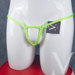 Pricus Lime MV-MJN9G Extreme Ouvert Harness Mens Ring-Back String - Handmade Men Underwear Swimwear