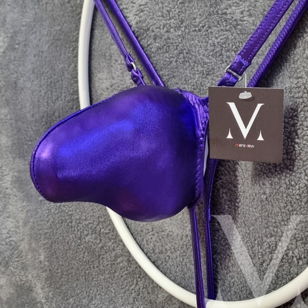 Enyo Metallic Violet MV-617FC Nano 4D Slinky Mens String Y-Thong - Handmade Men Underwear Swimwear