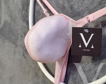 Aion Mesh Light Pink Sparkle MV-71493 Mini Bulge Y-string heren - Handgemaakte herenondergoed-badmode