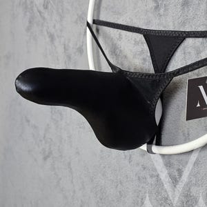 Eros Metallic Black MV-8FWT5 Rocket Shaft Mens String - Handmade Men Underwear Swimwear