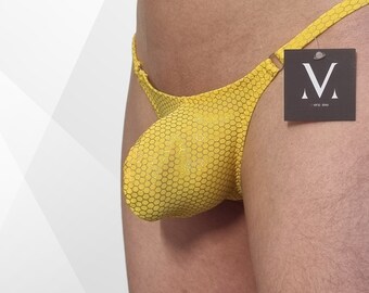 String en Y pour homme MV-4607E Holo MV-4607E jaune miel Aion - Sous-vêtements faits main pour homme