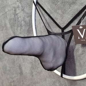 Eros Mesh Black MV-2382D Rocket Shaft Mens String - Handmade Men Underwear Swimwear