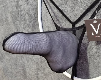 Eros Mesh Schwarz RV-2382D Rocket Shaft Herren String - Handgefertigte Männer Unterwäsche Bademode