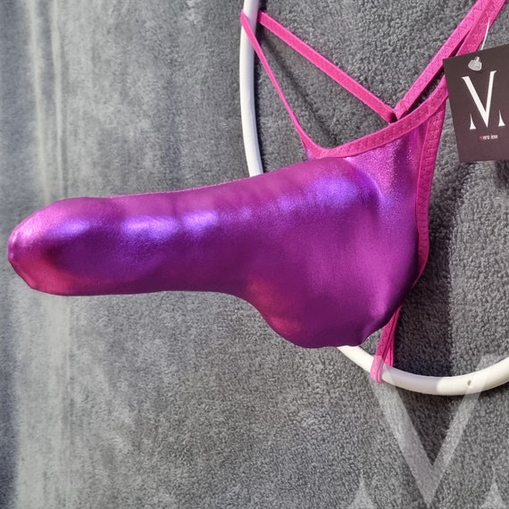 Eros Metallic Fuchsia MV-7969F Rocket Shaft Mens String - Handmade