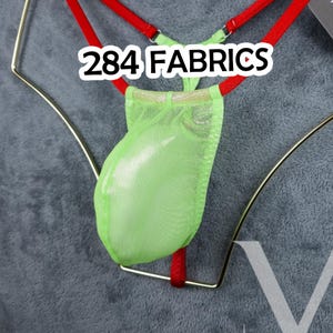 Dinlas 284 Fabrics Adjustable Thongs Pouch Regulated Teardrop Front Mens MV-3GT85