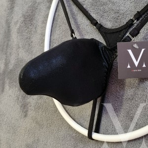 Leto Mystique Black MV-8R2FS Pico 3D Bulge Mens Tanga String - Handmade Men Underwear Swimwear