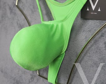 Handmade Green Micro Thong: 4D Push Out Mens Underwear
