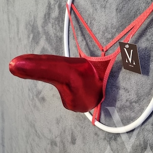 Eros Metallic Red MV-869E7 Rocket Shaft Mens String - Handmade Men Underwear Swimwear