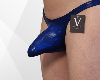 Hades Mystique Petrol Blue MV-414B2 Monster Bulge Mens Thong - Handmade Men Underwear Swimwear