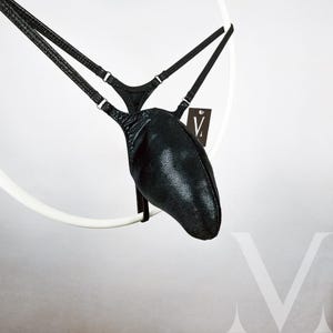 MV-HDJT8 Keto Mystique Black Bulge Gear Pocket Tanga Men Pouch Triangle Ring-Back String - Handmade Men Underwear Swimwear
