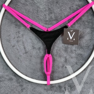 Inti Black Pink MV-9OLFG Extreme Triangle Enhancer String Ring - Handmade Men Underwear Swimwear
