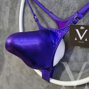 Xeno Metal Violet MV-456XC Coney Bulge Mens Pouch Tanga Y-Thong - Handmade Men Underwear Swimwear