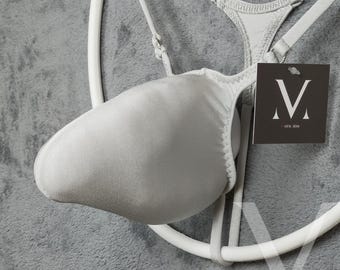 Handmade Light Grey Tanga – Mens Underwear, Pocket G-String