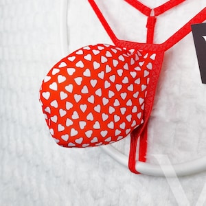 Zakai Mini Hearts 4D Push Up Out Tight Micro Men Thongs Triangle String MV-6OZLE