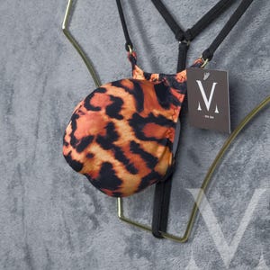 Timon Wildfire Orange MV-8PZA5 Micro Mini Bulge Mens Tanga String - Handmade Men Underwear Swimwear