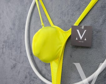 Aion Yellow Solid MV-RLVWC Micro Bulge Y-string heren - Handgemaakt herenondergoed, badmode