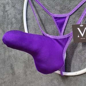 Eros Solid Violet MV-214F1 Rocket Shaft Mens String - Handmade Men Underwear Swimwear