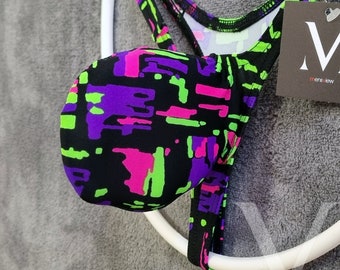 Handmade Neon Party Art Micro Thong: 4D Push Out Men's Underwear