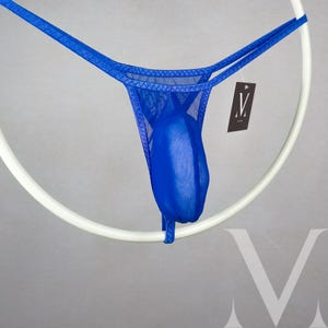 Ares Mesh Sapphire Cobalt MV-WHF71 Smala Sensuella Herr String Thong - Handgjorda Herrunderkläder Badkläder