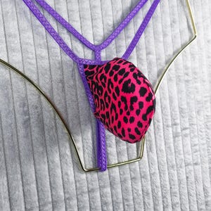 Zakai Leopard Neonrosa Lila 4D Tight Micro Push Up Out Herrstringtrosor MV-RTEPJ Extreme Handgjorda Underkläder