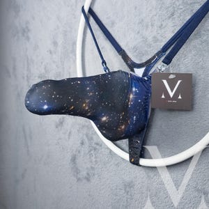 Hypnos Galaxy Dark Blue MV-09N39 Iron Shaft Missile Mens Y Thong - Handmade Men Underwear Swimwear