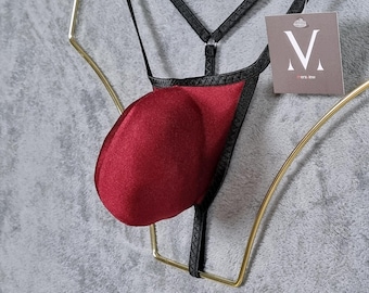 Handgefertigter Herren Micro Tanga - String-Unterwäsche mit Ring-Rücken