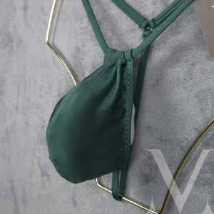 Handmade Green Adjustable Pouch G-String: Men&#39;s Underwear Swimwear