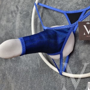 Perizoma da uomo Cronus Mystique Petrol Blue MV-U6VV2 Extreme Micro Sleeve - Costumi da bagno intimi da uomo fatti a mano
