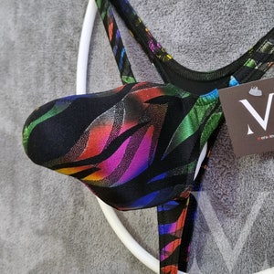 Tanga Leto Zebra Multicolor Holo MV-7WY36 Pico 3D con tirantes anchos para hombre - Ropa interior para hombre hecha a mano
